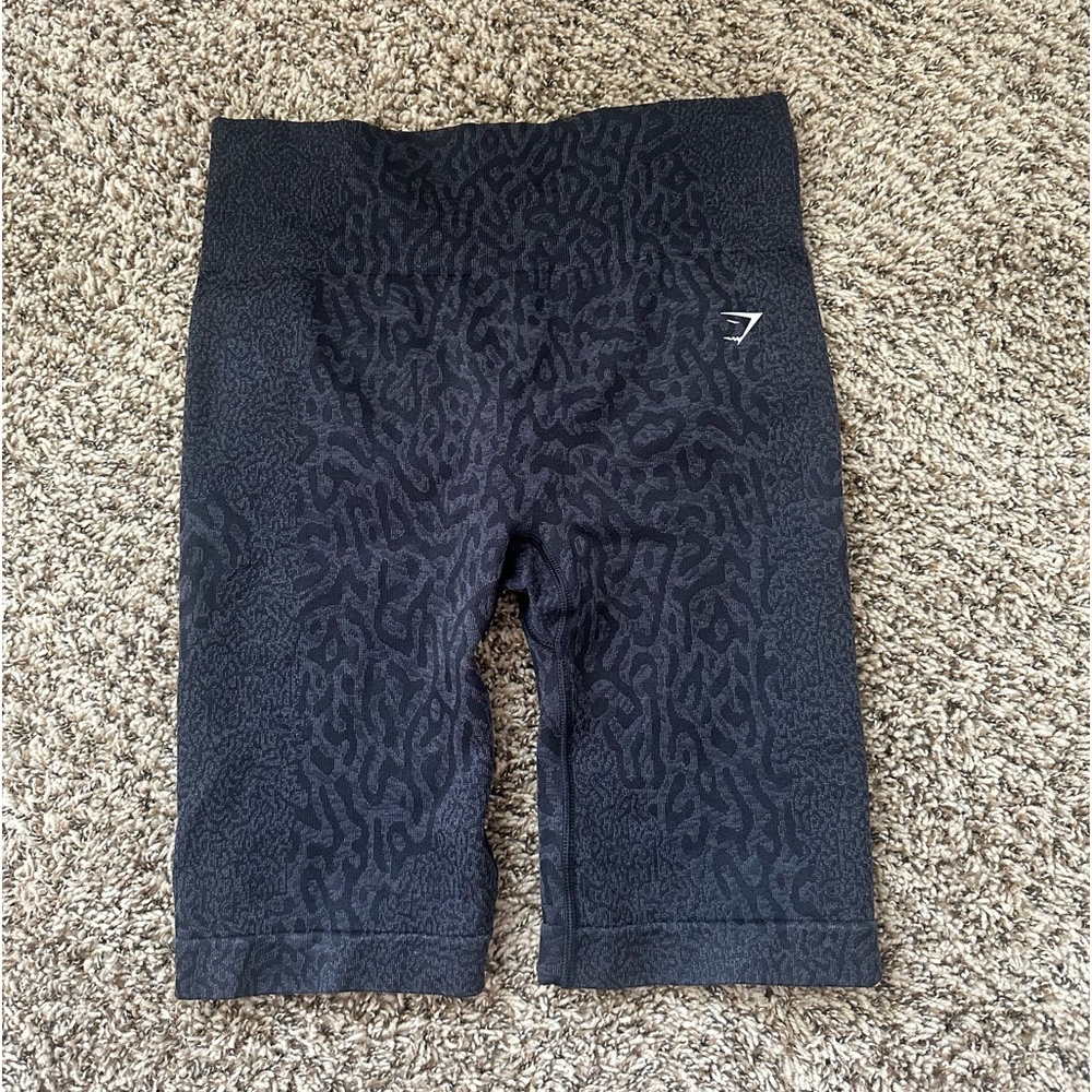 Gym Shark leopard patterned biker shorts.